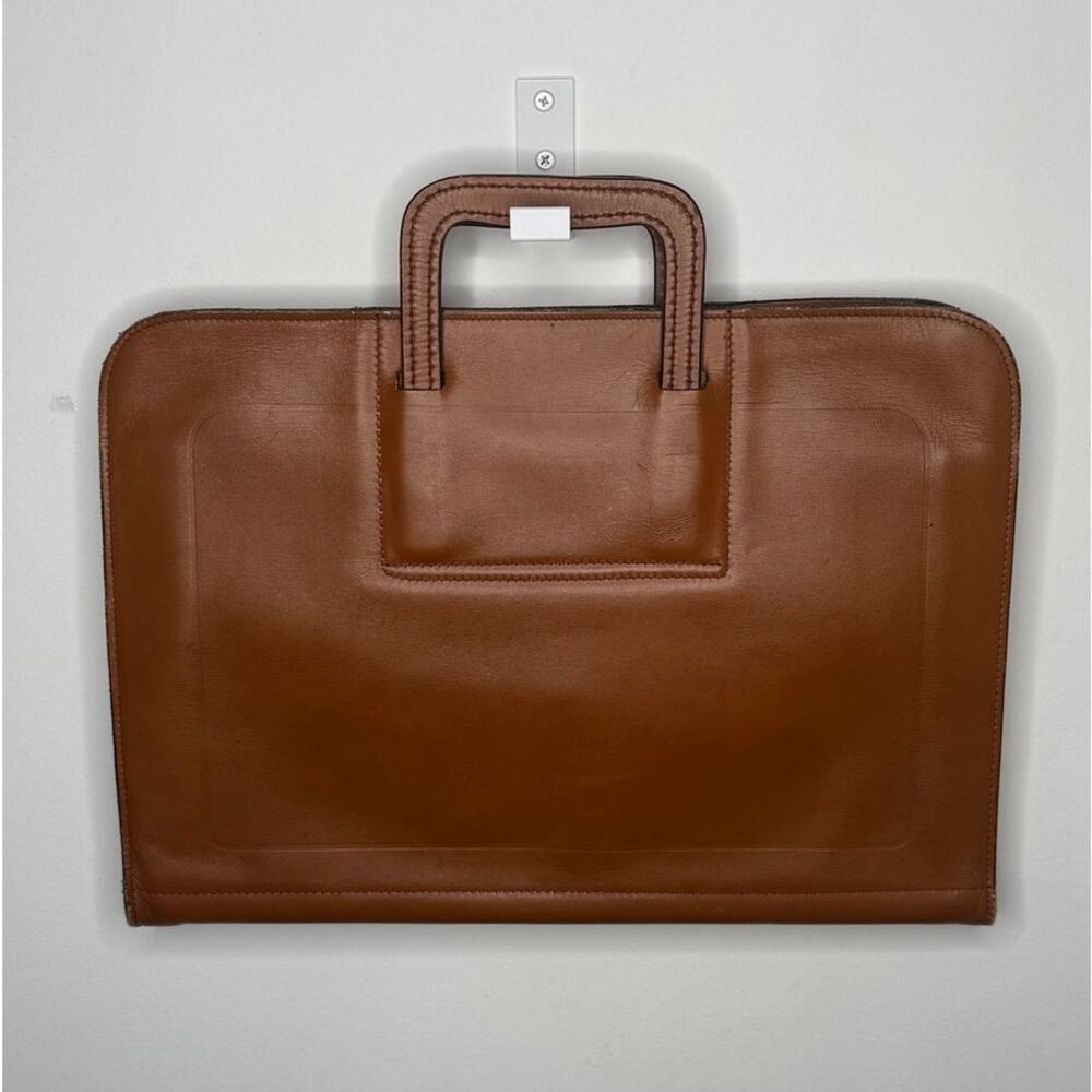 1970s Wear Best VelvaHide Leather Portfolio Briefcase Brown Zip Case - Picture 15 of 16